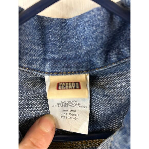 Faded Glory FG 12m blue jean denim infant jacket snaps - Picture 2 of 4